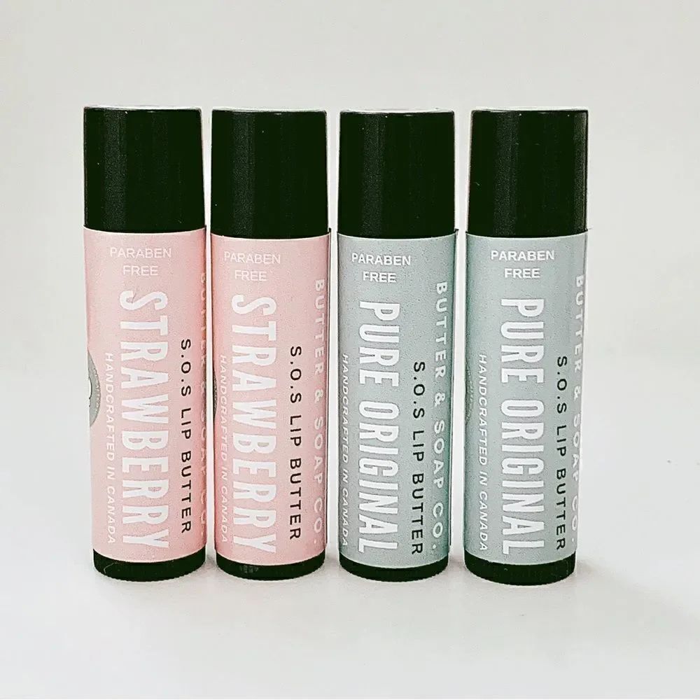 🍓🌿4 Handmade Natural Super Moisturizing Lip Butters